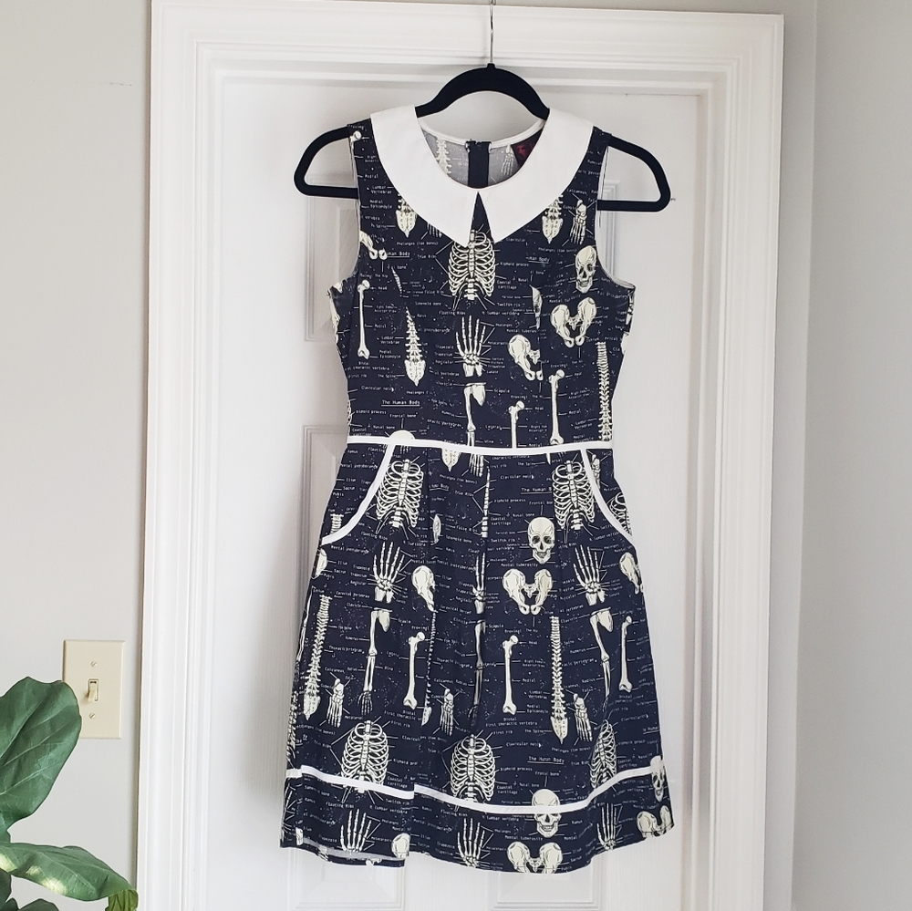 Modcloth Skeleton Glow in the Dark Dress Sz. S